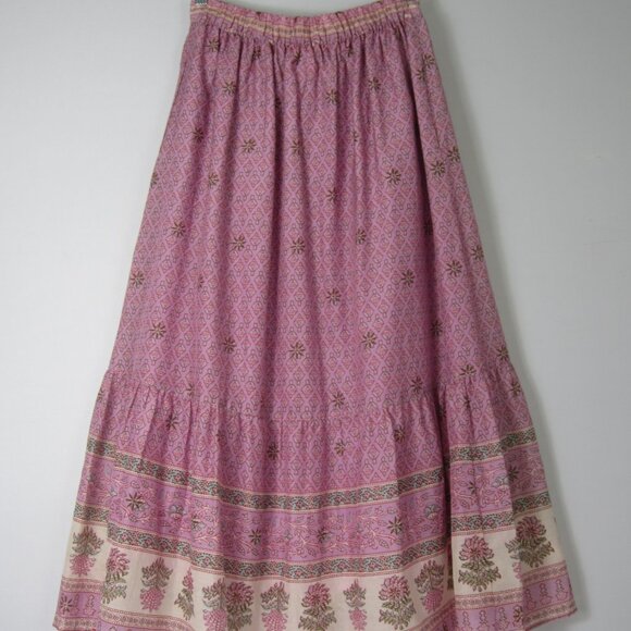 Xirena Taryn Women S Floral Tired Midi Button Down Skirt Cotton Silk Midi Lined - Picture 2 of 9